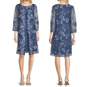 NWT Alex Evenings jacket dress gown Lace jacke knee length sheath dress Sz 10